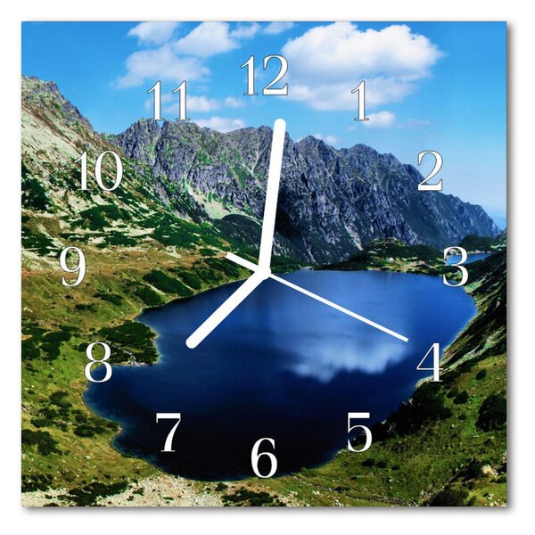 Zegar szklany kwadratowy Góry jezioro