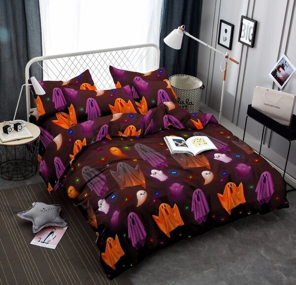 Pościel z mikrofibry SPOOKY SOIREE czarna Rozmiar pościeli: 2 szt 70 x 80 cm | 160 x 200 cm