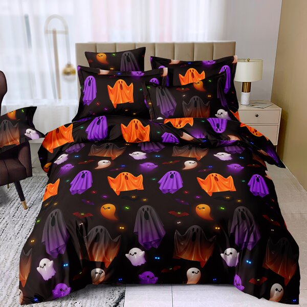 Pościel z mikrofibry SPOOKY SOIREE czarna Rozmiar pościeli: 2 szt 70 x 80 cm | 160 x 200 cm