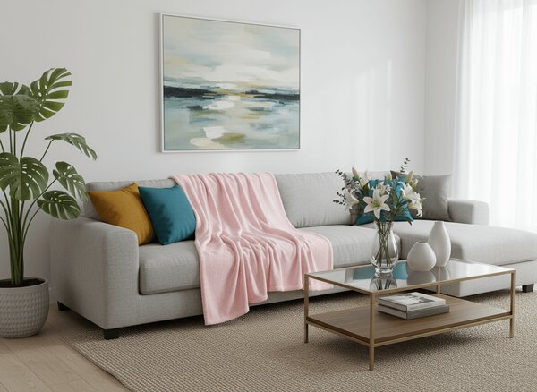 Mikropluszowy koc SOFT, jasnoróżowy Rozmiar: 160 x 200 cm