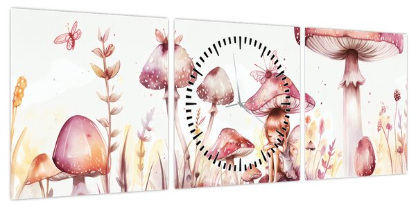 Obraz - Różowa wróżka (z zegarem) (90x30 cm)