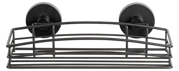 Czarna ścienna półka łazienkowa Wenko Vacuum-Loc® Pavia, szer. 26 cm