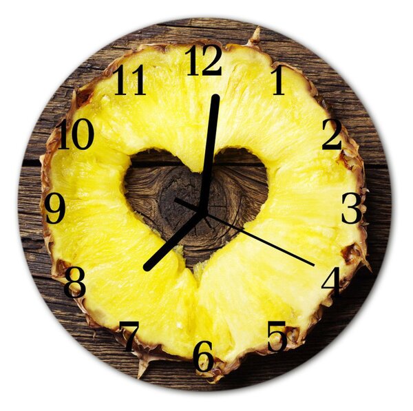 Zegar szklany okrągły Ananas