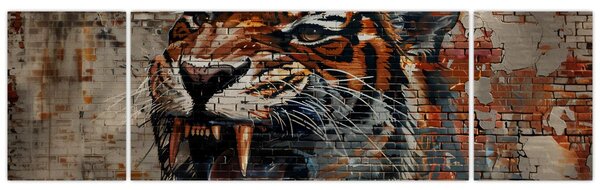 Obraz - Tygrys z cegieł (170x50 cm)