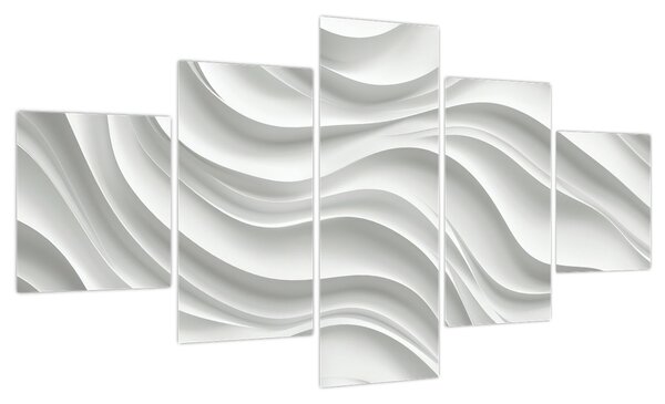 Obraz - 3D białe fale (125x70 cm)