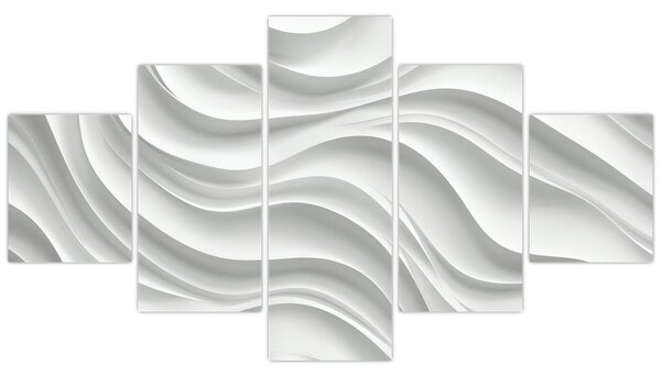 Obraz - 3D białe fale (125x70 cm)