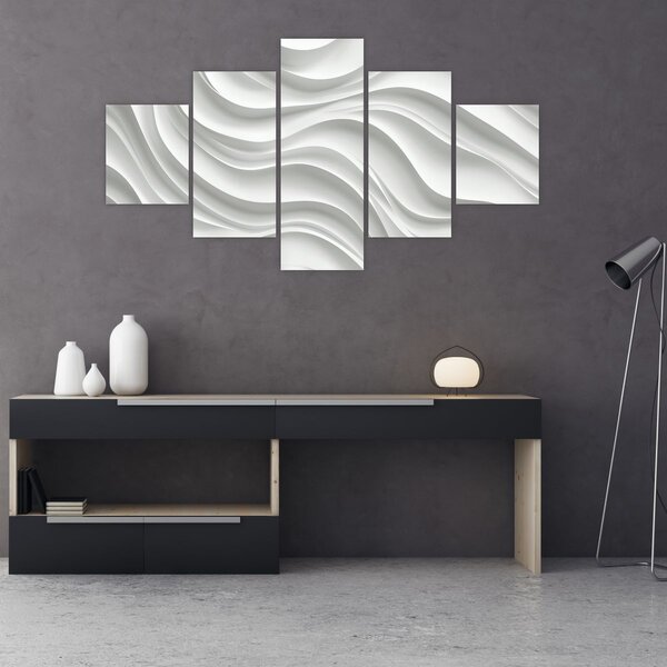 Obraz - 3D białe fale (125x70 cm)