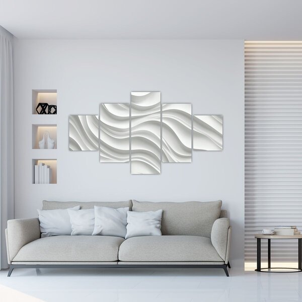 Obraz - 3D białe fale (125x70 cm)