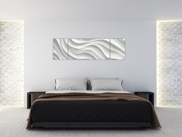 Obraz - 3D białe fale (170x50 cm)