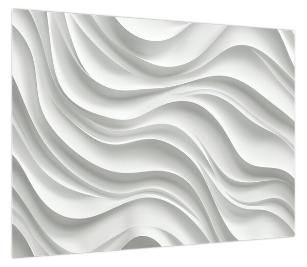 Obraz - 3D białe fale (70x50 cm)