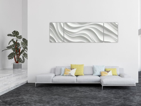 Obraz - 3D białe fale (170x50 cm)