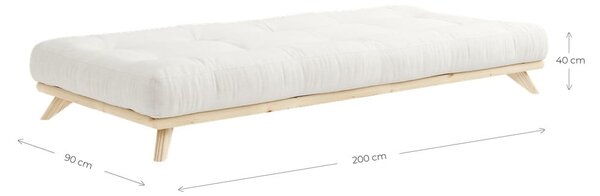 Łóżko jednoosoobowe z drewna sosnowego ze stelażem 90x200 cm Senza – Karup Design