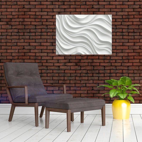 Obraz - 3D białe fale (70x50 cm)