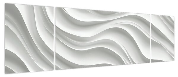 Obraz - 3D białe fale (170x50 cm)