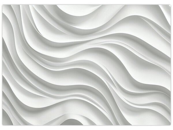 Obraz - 3D białe fale (70x50 cm)