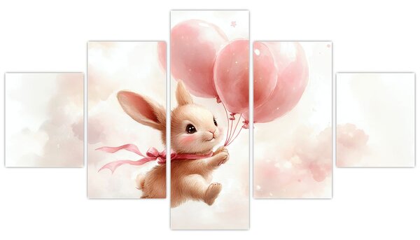 Obraz - Królik z balonami (125x70 cm)