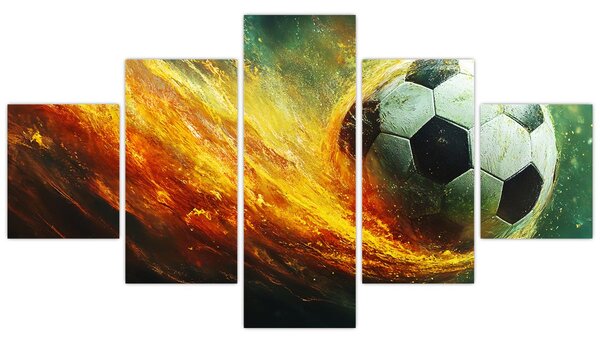 Obraz - Piłka nożna w locie (125x70 cm)