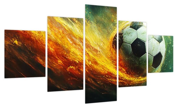 Obraz - Piłka nożna w locie (125x70 cm)