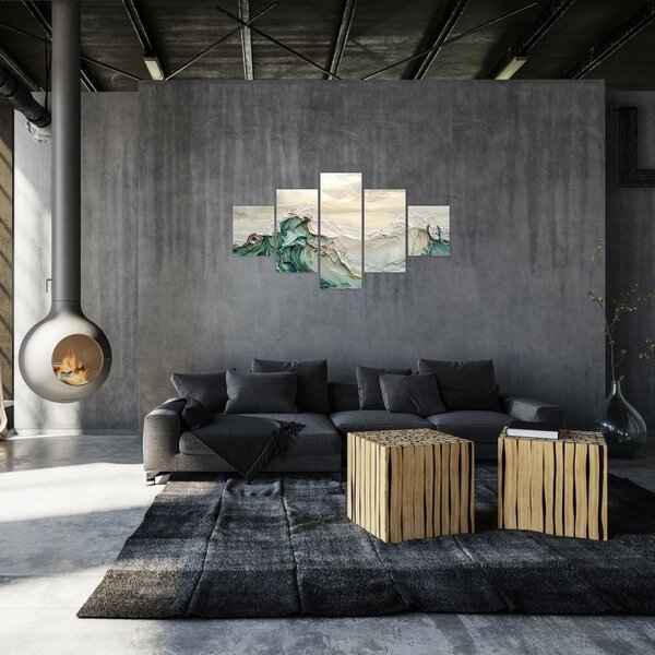 Obraz - 3D abstrakcja morza (125x70 cm)