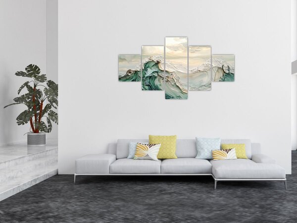 Obraz - 3D abstrakcja morza (125x70 cm)