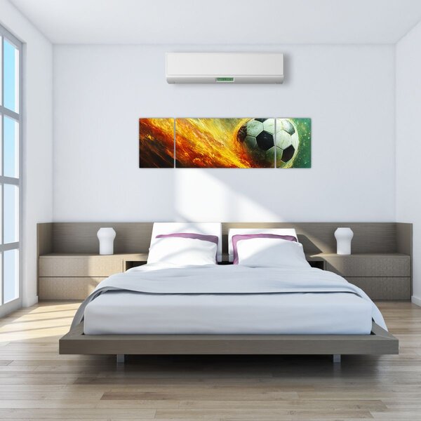 Obraz - Piłka nożna w locie (170x50 cm)