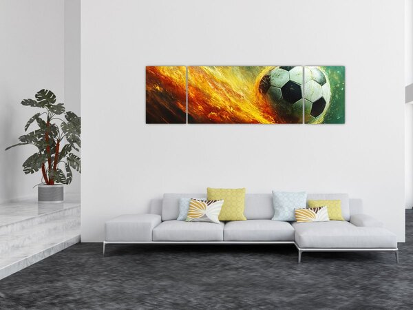 Obraz - Piłka nożna w locie (170x50 cm)