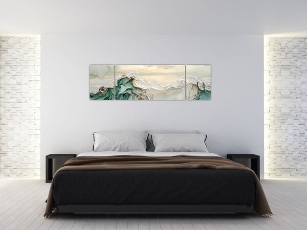 Obraz - 3D abstrakcja morza (170x50 cm)