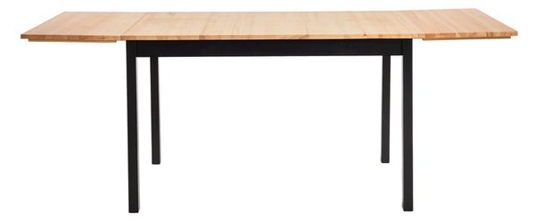 Rozkładany stół sosnowy z czarną konstrukcją Bonami Essentials Brisbane, 120(200)x70 cm