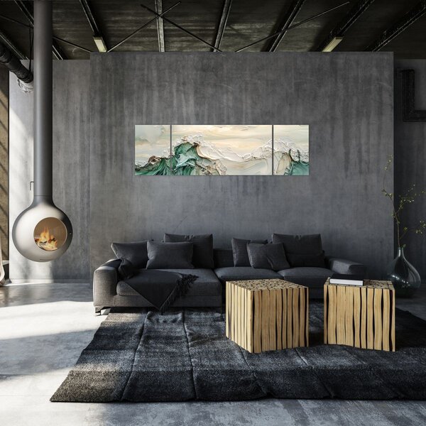 Obraz - 3D abstrakcja morza (170x50 cm)
