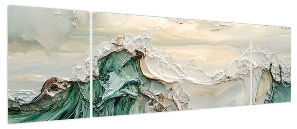 Obraz - 3D abstrakcja morza (170x50 cm)