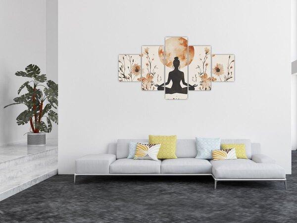 Obraz - Pomarańczowa joga (125x70 cm)
