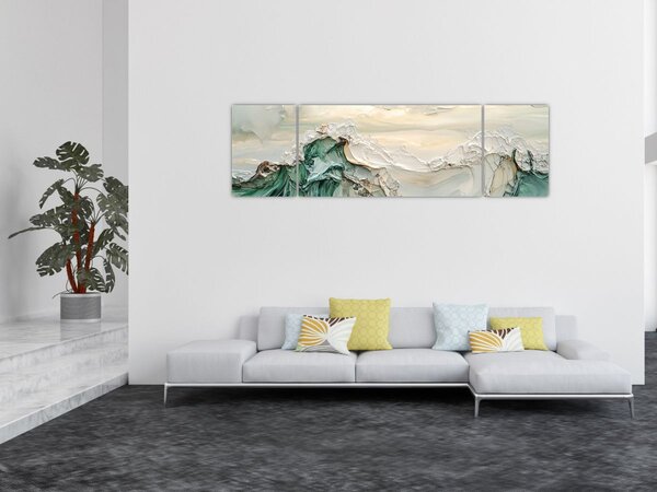 Obraz - 3D abstrakcja morza (170x50 cm)