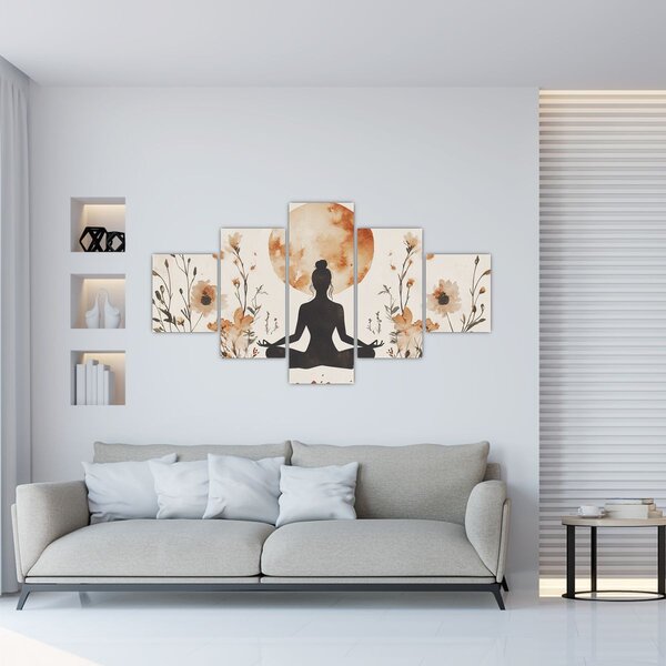 Obraz - Pomarańczowa joga (125x70 cm)