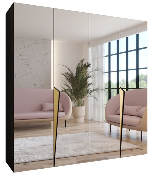 Szafa uchylna otwierana Piano 1 200 wys. 202 cm czarny + u. zÅoty