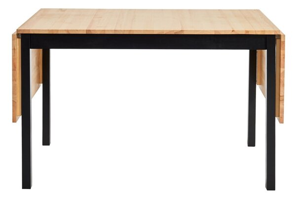 Rozkładany stół sosnowy z czarną konstrukcją Bonami Essentials Brisbane, 120(200)x70 cm