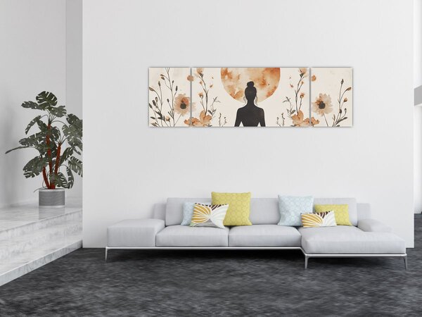 Obraz - Pomarańczowa joga (170x50 cm)