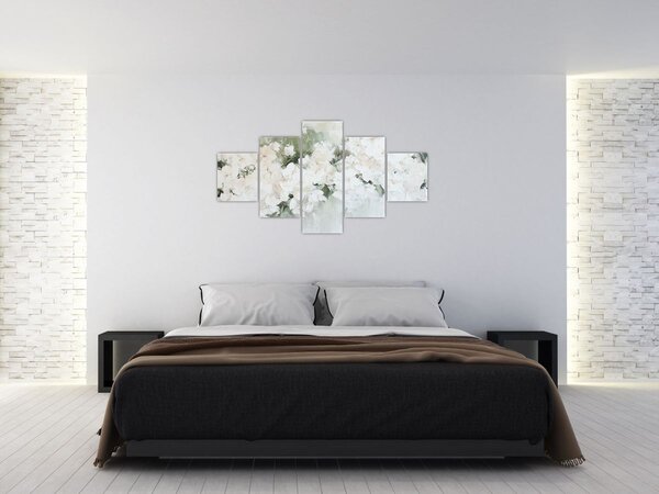 Obraz - Abstrakcja białych kwiatów (125x70 cm)