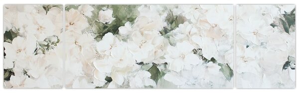 Obraz - Abstrakcja białych kwiatów (170x50 cm)