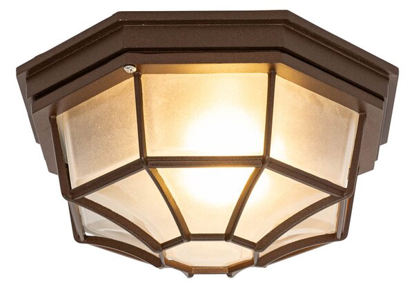 Rustykalna lampa sufitowa rdzawobrązowa 26,5 IP44 - Bri