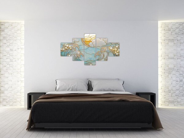 Obraz - 3D perły w oceanie (125x70 cm)