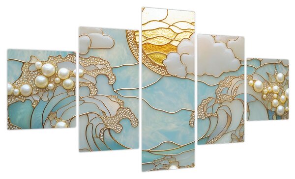 Obraz - 3D perły w oceanie (125x70 cm)