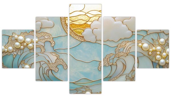 Obraz - 3D perły w oceanie (125x70 cm)