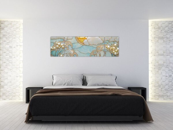 Obraz - 3D perły w oceanie (170x50 cm)