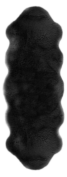Czarna sztuczna skóra Tiseco Home Studio Lambskin, 60x180 cm