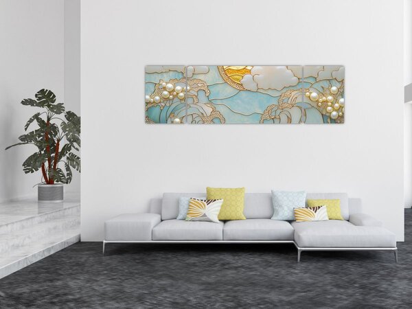 Obraz - 3D perły w oceanie (170x50 cm)