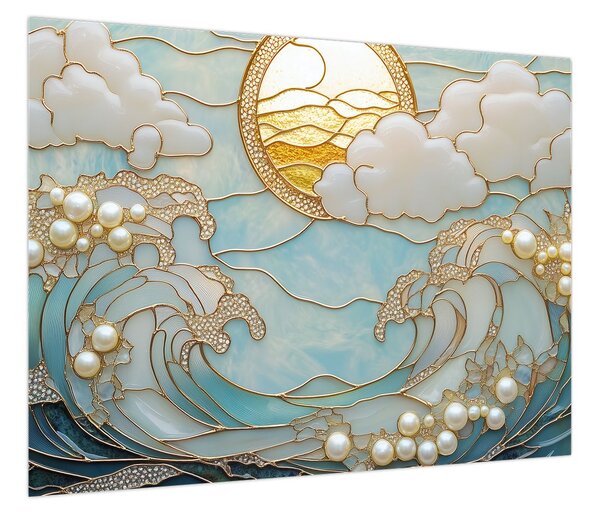 Obraz - 3D perły w oceanie (70x50 cm)