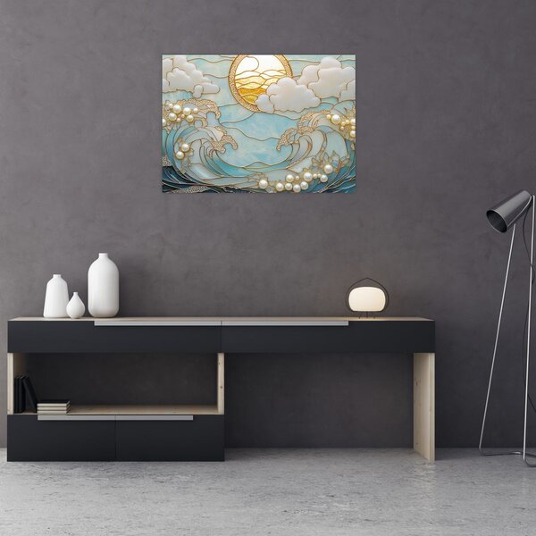 Obraz - 3D perły w oceanie (70x50 cm)