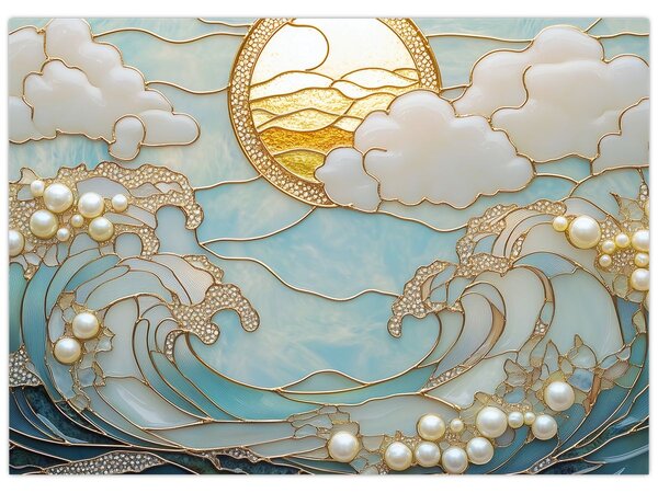 Obraz - 3D perły w oceanie (70x50 cm)
