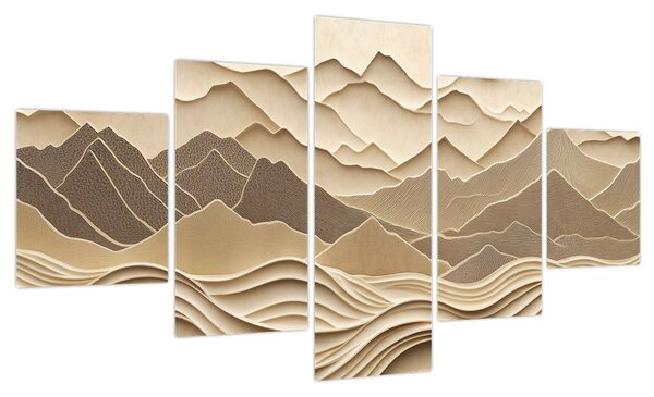 Obraz - 3D linie gór (125x70 cm)