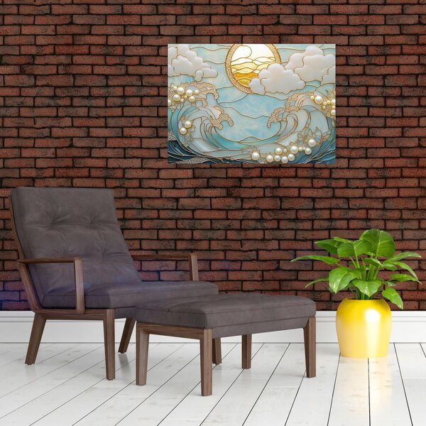 Obraz - 3D perły w oceanie (70x50 cm)